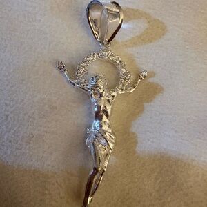 Solid sterling silver  Religious Crucifix Pendant